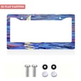 thumbnail image 2 of 1Pack License Plate Frames with Blue Sea and Sailboat Pattern Includes Screws & Caps Full Accessories Included Size 6.3x12.2inch(16x31cm), 2 of 8