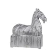thumbnail image 1 of Benzara BM203729 Figurine Sculptée à la Main en Résine Demi-Cheval Marbrée&44; Blanc & Gris, 1 of 1