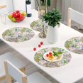 GZHJMY Round Braided Placemats Ethnic Floral Hummingbird Round PVC