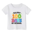 thumbnail image 3 of WMQPNNS Boys Girls 100 Days of School Shirt Girls Shirts Size 7 Summer Casual Short Sleeve Tops Classic Crewneck Graphic Tees Kids Outfits(Size 12-13 Years,White), 3 of 4