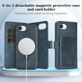 thumbnail image 2 of Dteck for iPhone 16e Case Detachable Wallet Case with Card Holder, 3 in 1 PU Leather Flip Folio with RFID Blocking Stand Shockproof Phone Cover 6.1 Inch 2025,Blue, 2 of 7