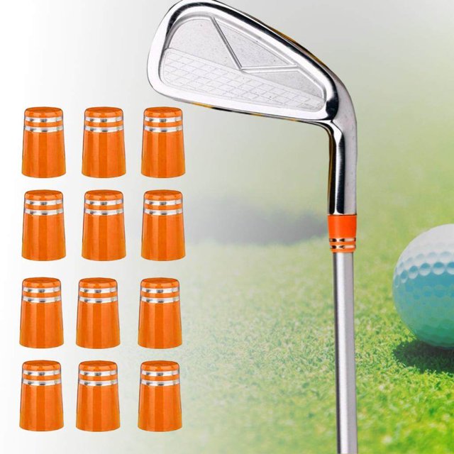 ziyahi 12Pcs Golf Iron Ferrules for Taper Tip Iron Wedge Size .355 End Caps Orange