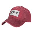 thumbnail image 3 of DouZhe Adjustable Washed Cotton Baseball Cap - NFT Blockchain Prints Vintage Dad Hat Unisex Sports Caps (Red), 3 of 6