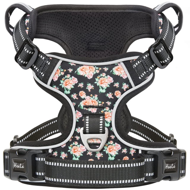 Arnés para perros HEELE Flower Black para perros pequeños XS