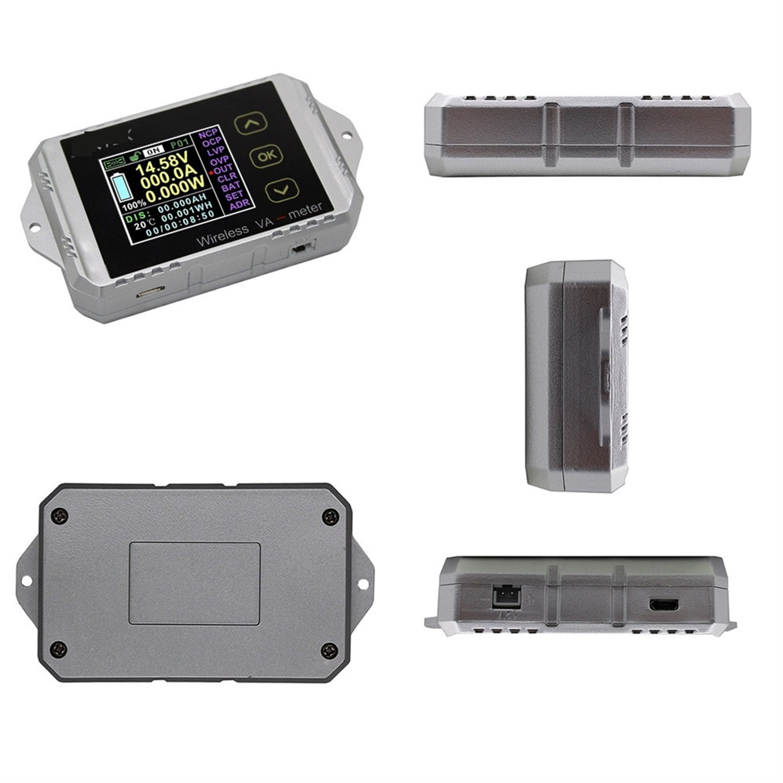 VAT1300 100V 300A Wireless ammeter voltmeter battery capacity monitoring coulomb counter 12V 24V 48V color screen meter ,Fast and Accurate Precise