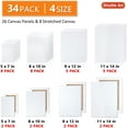 thumbnail image 2 of Canvases for Painting, Shuttle Art 34 Pack Multi Sizes Stretched Canvas and Canvas Panels, 5x7", 8x10", 9x12", 11x14", 100% Cotton Primed Canvas Boards for Painting, Blank Canvas for Acrylic Oil Paint, 2 of 7