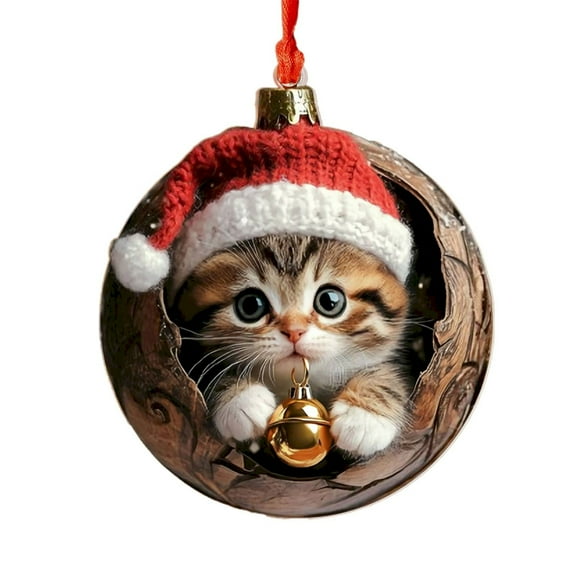 Gkeoshab Hangs Christmas Tree Cute Cats Hanging Ornament Set 2024 New Christmas Ornament Acrylic Christmas Pendant Christmas Cats Hanging Decoration For Xmas Tree Holidays Car Home Home & Garden