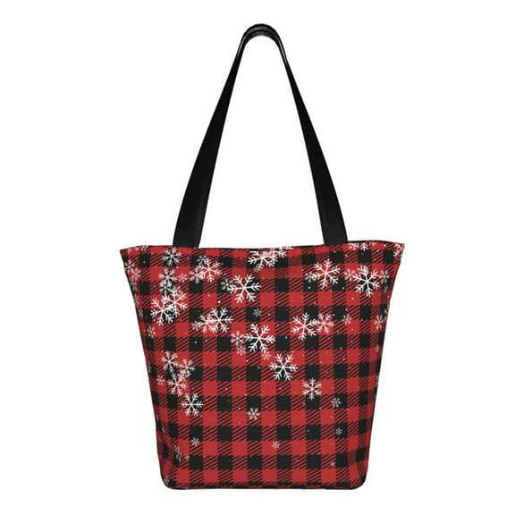 Ratiio Red Buffalo Plaid Print Shoulder Bag for Women, Polyester Crossbody Purse Lightweight Handbag for Daily Travel and Casual Use