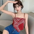 thumbnail image 4 of Prettyui Women Print Irregular Slim Sexy Backless Exposure Navel Fake Two Pieces Camisole Crop Top, 4 of 5