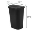 thumbnail image 3 of Sterilite 11.3 Gal. Lift Top Wastebasket Plastic, Black, Set of 6, 3 of 8