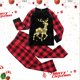 thumbnail image 1 of Conjuntos de pijamas de Navidad de la familia de alces brillantes, pijamas a juego para la familia de Navidad, pijamas de cuadros rojos, conjunto de ropa para niños y adultos, mono para bebé, 1 of 4