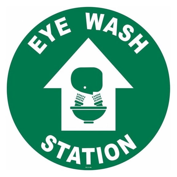 Stranco Floor Sign, 17 in Height, 17 in Width, Vinyl, Circle, English FS-17-126