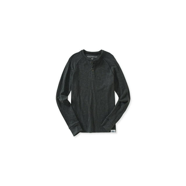 Camiseta henley Aeropostale para hombre gris grande