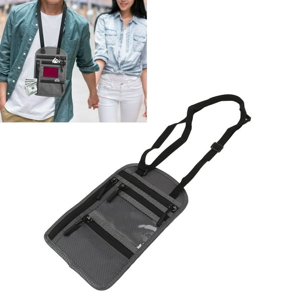 Porta Pasaporte Bolsa Para El Cuello Monedero Nylon Antirrobo Anggrek Otros