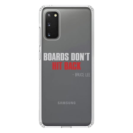 DistinctInk Clear Shockproof Hybrid Case for Galaxy S20 ULTRA / 5G (6.9" Screen) - TPU Bumper Acrylic Back Tempered Glass Screen Protector - Boards Don't Hit Back