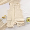 thumbnail image 2 of Kogui Newborn Boy Clothes Newborn Baby Boy Summer Golf Outfit Short Sleeve Polo Shirt Short Jumpsuit for 0-18M Boys 0 3 6 9 12 18 24 Months (Beige,6-9 Months), 2 of 6