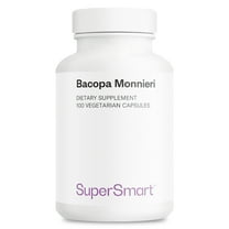 SuperSmart - Bacopa Monnieri 1500 mg per Day - Nootropic Brain Supplement - Focus & Memory Support | Non-GMO & Gluten Free - 100 Vegetarian Capsules