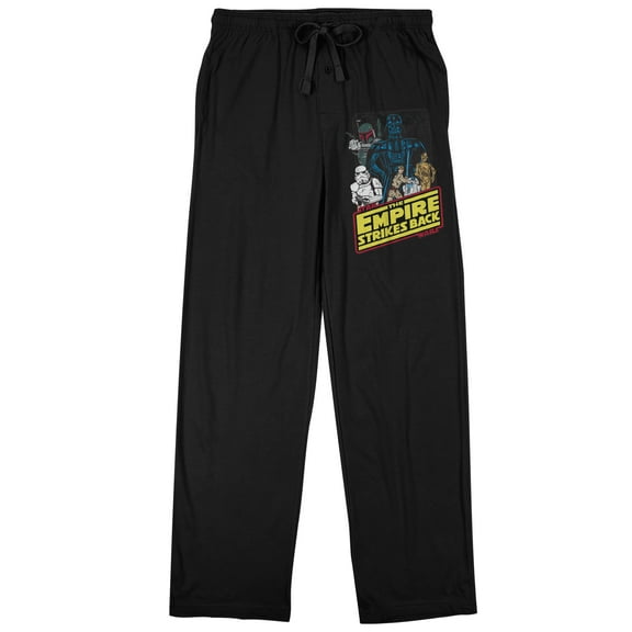 Star Wars The Empire Strikes Back Character Art Men's Black Sleep Pajama Pants-Medium
