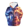 thumbnail image 6 of Chaqlin Ice Fire Flame Wolf Youth Athletic Top Zip Up Hoodie Long Sleeve with Pockets Lightweight Sports Jacket Boys Size 8-10, 6 of 7
