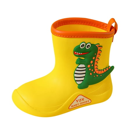 

nsendm Children Cute Cartoon Fashion Waterproof And Non Slip Rain Boots Rain Boots Soft Bottom Fashion Rain Boots Kids Boga Shoes Yellow 2.5 Years
