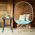 thumbnail image 4 of YYAo Patterned Glass Top Brown Rattan Rattan Side Table, 4 of 15
