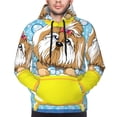 thumbnail image 5 of Bingfone Dog Takes A Bath In The Bathtub Men'S Drawstring Hoodie Long Sleeve Pocket Sweatshirts-Small, 5 of 9