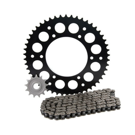 Rear Drive Chain Primary Drive Alloy Kit & O-Ring Chain Black Rear Sprocket - Fits: KTM 125 EXC 1998-2003 ()