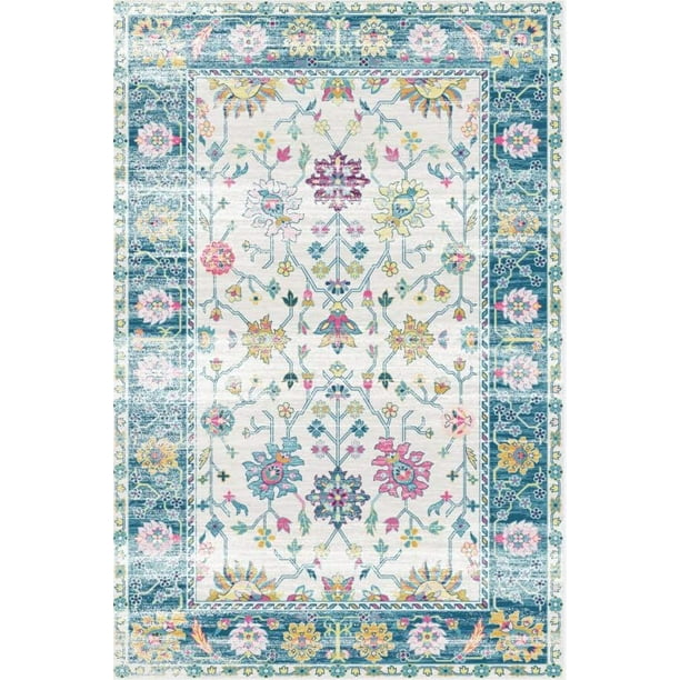Tapete Decorativo Jovita Turquoise 160 x 230 cm Saffron Looms
