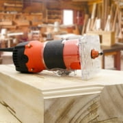 THINKWORK Compact Wood Router | 6.5-Amp 1.25HP Palm Router with 15-Piece 1/4 Router Bits Set & Accessories | 30000 RPM for Wood Trimming, DIY & Professional Projects