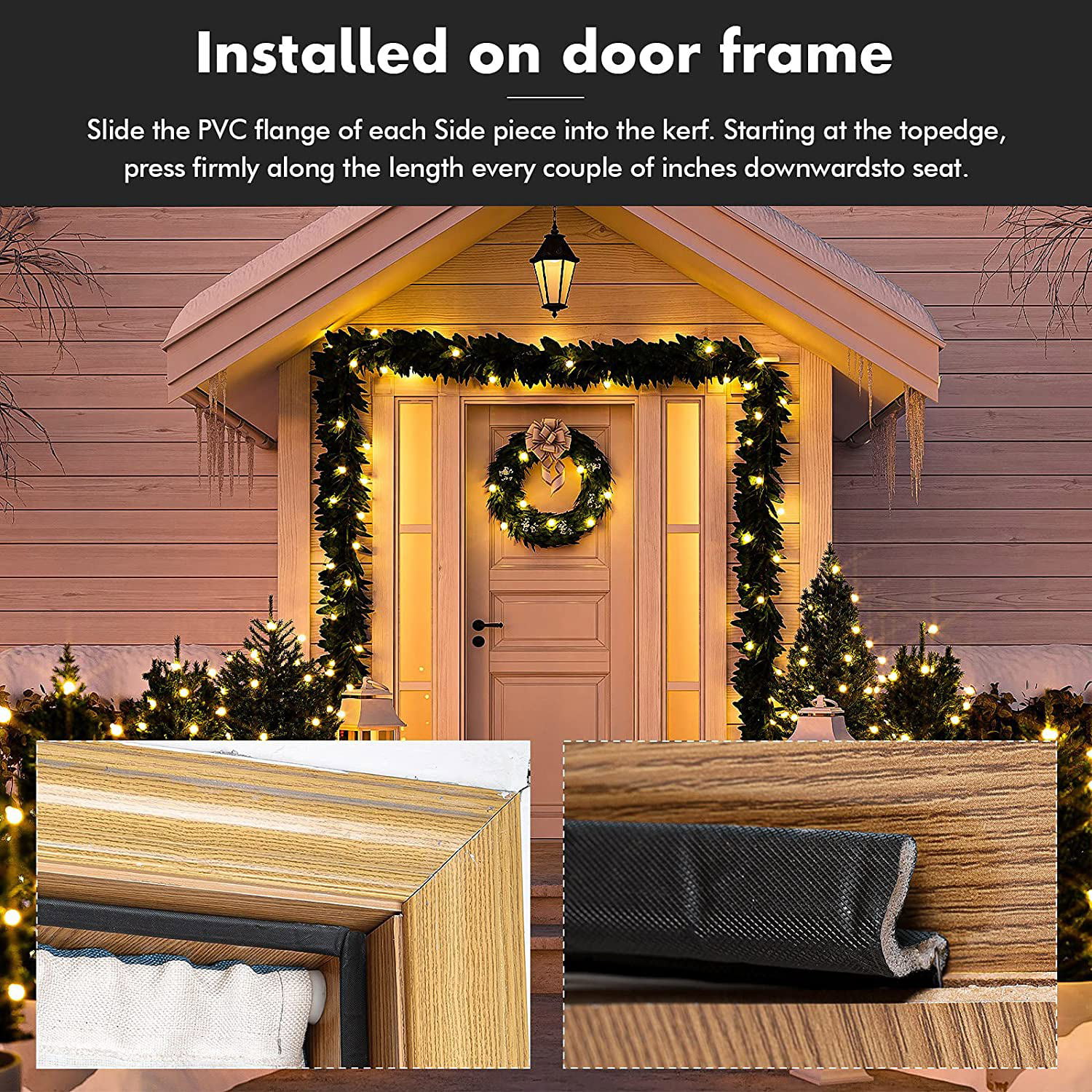 Sammas Door Weather Stripping Door Seal Strip for Door/WindowQ Foam Kerf Weather Stripping Door Frame Soundproof Door Seal Strip with PVC Flange, Card
