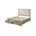 thumbnail image 3 of Samantha Modern Style King Bed Made with Wood & LED Headboard in Silver, 3 of 6