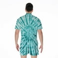 thumbnail image 2 of Turquoise Tie Dye Short Sleeve Men'S Rompers, Tie Dye Pattern Casual Summer Jumpsuits Outfit, 2 of 4