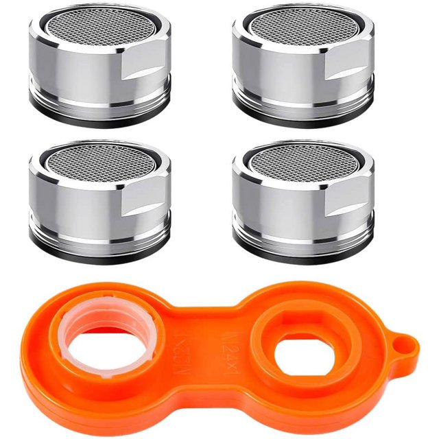 Paquete de 4 aireadores de grifo que ahorran agua, accesorios de aireador de grifo, filtro de grifo M24 con junta y llave aireadora para cocina y baño