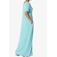 thumbnail image 4 of TheMogan Women's S~3X Soft Jersey Oversized V-Neck Short Sleeve Maxi Dress W Pocket, 4 of 6