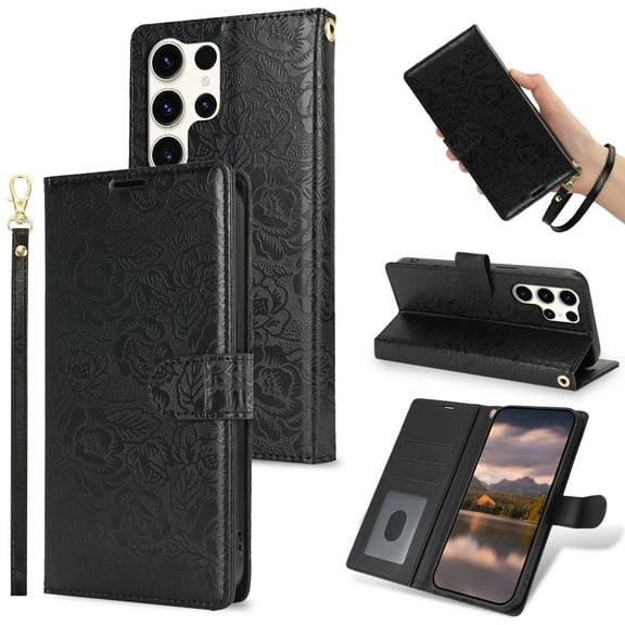 For Samsung Galaxy S24 Ultra S24Plus S24FE Phone Case Wallet Case with Card Holder Magnetic For Samsung S24 Leather Phone Cases