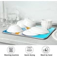 thumbnail image 7 of FREEAMG Absorbent Dishes Drainer/Rack Mat for Countertop Small Size 16 x 18 inch, Microfiber Dish Drying Pads Kitchen Counter Draining Pad Pink Flowers Spring and Flying Blue Butterfly, 7 of 7