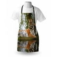 thumbnail image 3 of Tiger Apron Beast of Siberia Resting on a Warm Day on a Lake with its Reflection Altaica Mammal, Unisex Kitchen Bib Apron with Adjustable Neck for Cooking Baking Gardening, Pale Brown, by Ambesonne, 3 of 3
