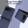 thumbnail image 5 of for Samsung Galaxy Z Flip 3 5G Slim Flip Case, Premium PU Leather Shockproof Drop Protective with Hinge Protection Phone Case Cover for Samsung Galaxy Z Flip 3 5G, Blue, 5 of 5