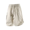 thumbnail image 5 of Cargo Shorts for Men Summer Casual Elastic Waist Loose Fit Breathable Knee Length Work Shorts with Pockets, 5 of 6