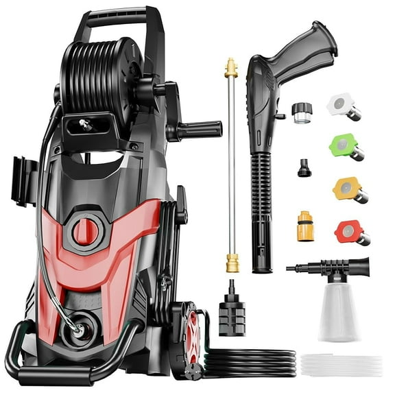 FOTING Electric Pressure Washer, 4500 PSI 3.2 GPM Power Washer with 4 Quick Connect Nozzles, High Pressure Cleaning Machine with Foam Cannon for Cars/Fences/Driveways/Patios/Home Cleaning