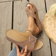 thumbnail image 5 of Dakaela Womens Orthopedic Wedge Sandals Arch Support Comfortable Slip on Slides Summer Beach Vacation Dressy Walking Shoes Brown 8.5, 5 of 7