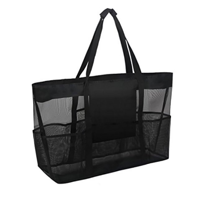 Beach Tote Bag Mesh Large Capacity Breathable Shoulder Tote Bag Toiletry Bag
