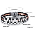 thumbnail image 2 of KATGI Fashion Genuine PU Leather and Stainless Steel Men Bracelet, 2 of 5