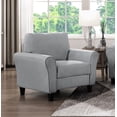 thumbnail image 2 of Living Room Casual 3pcs Sofa Set Dark Gray Textured Upholstered Sofa Loveseat Chair Rounded Arms Couch, 2 of 7