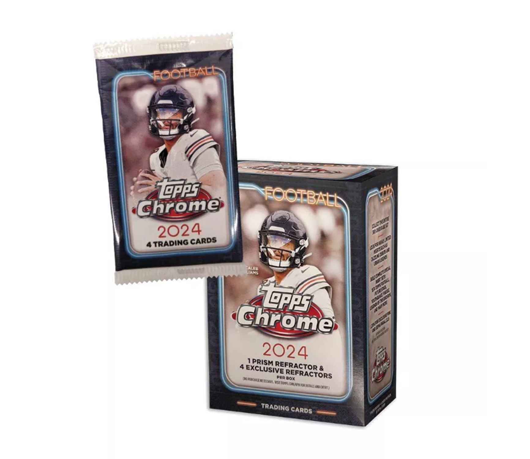 2024 Topps Chrome Football Blaster Box - 28 Cards Total
