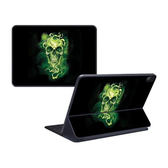 MightySkins APIPSK1218-Green Smoky Skull Skin for Apple iPad Pro Smart Keyboard 12.9 in. 2018 - Green Smoky Skull