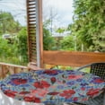 thumbnail image 2 of Ambesonne Floral Fitted Round Tablecloth, Poppy and Pansy Flowers Art, 45"- 56" Diameter, Ruby Quartz Blue Grey, 2 of 5