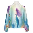 thumbnail image 6 of Jackets for Women Winter Coat Jackets Flannel Stand Collar Jacket(Mermaid Under The Sea,Size:S-4XL), 6 of 7