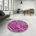 thumbnail image 4 of Ahgly Company Machine Washable Indoor Round Transitional Orchid Purple Area Rugs, 7' Round, 4 of 7