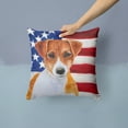 thumbnail image 2 of Carolines Treasures BB9689PW1414 Jack Russell Terrier Patriotic Fabric Decorative Pillow  14Hx14W multicolor, 2 of 4